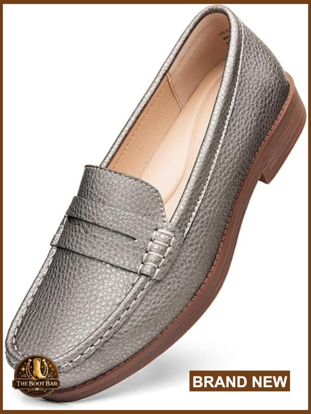 Comfortable Leather Penny Loafers Slip On Business Casual Flats